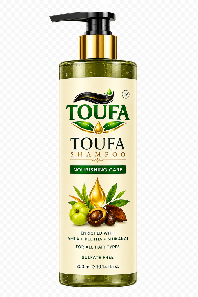 TOUFA Nourishing Care Shampoo 300ml bottle with Amla Reetha Shikakai