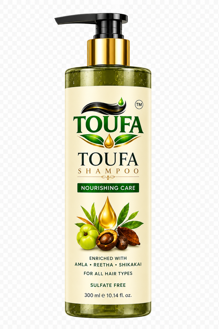TOUFA Nourishing Care Shampoo 300ml bottle with Amla Reetha Shikakai